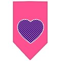 Unconditional Love Purple Swiss Dot Heart Screen Print Bandana Bright Pink Small UN916242